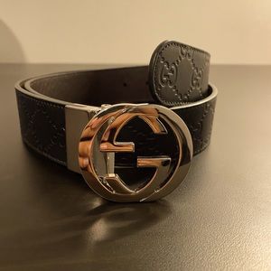 Reversible Gucci Leather Belt for Men, Size 32